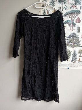 Black Lace Sheath Dress - Classic Women's Dress small